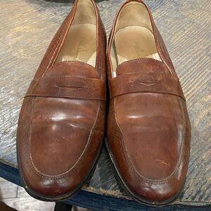 Martin Dingman Brown Leather Penny Loafers